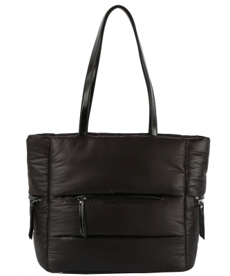 Nylon Puffy Shopper Bag JYMA-0490 BLACK